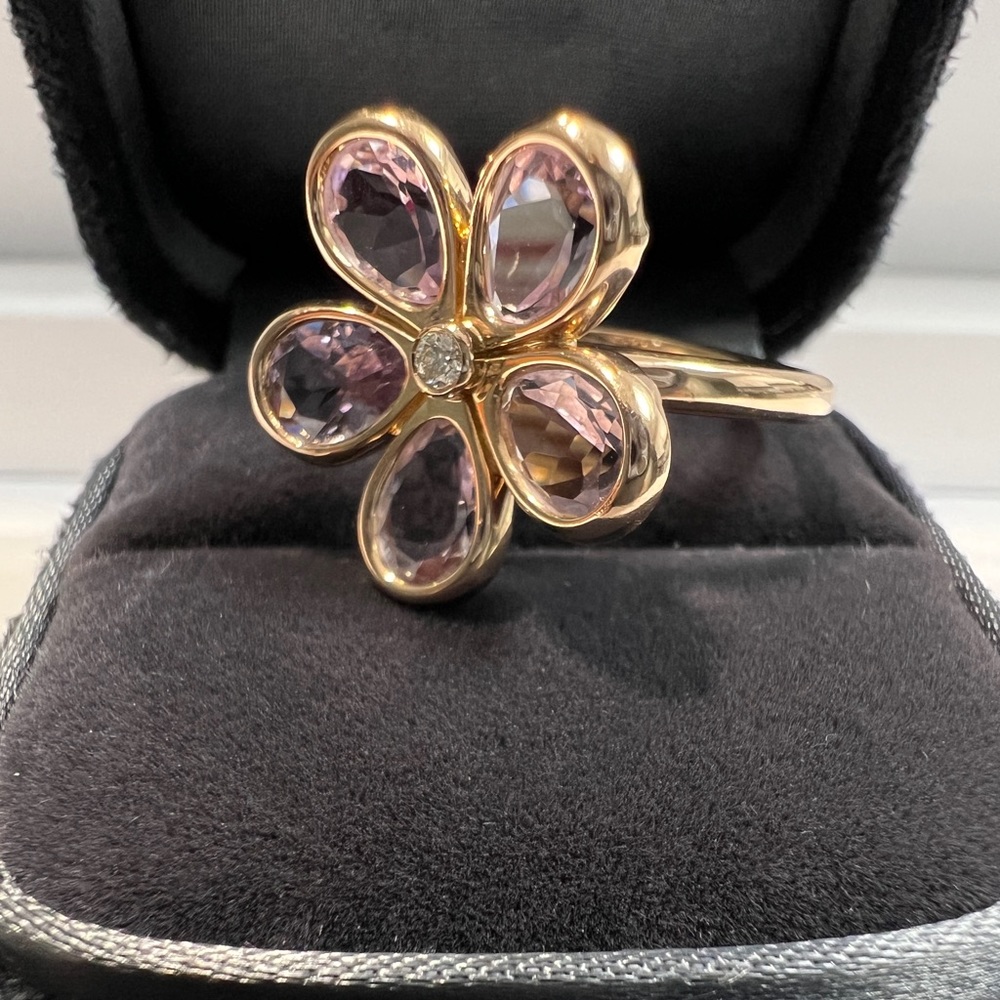 Amethyst sparkler flower ring